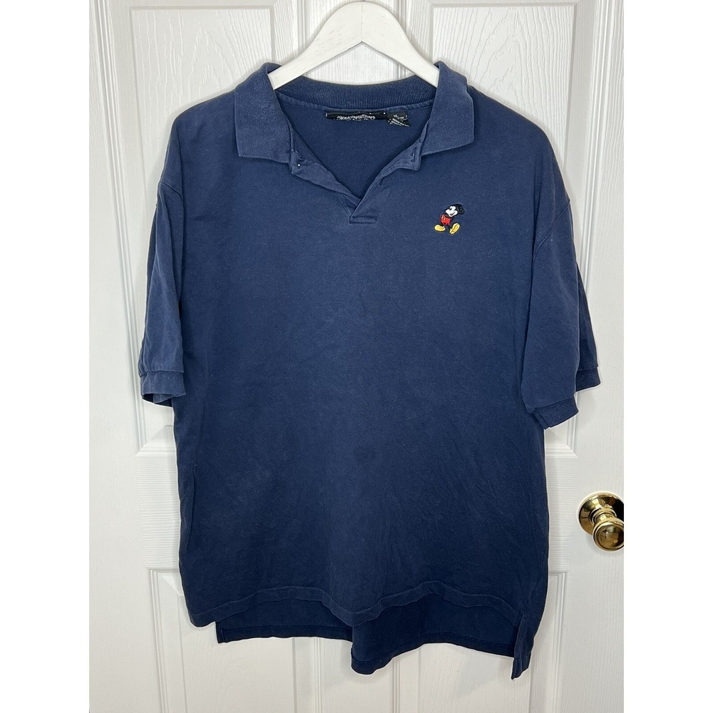 Vintage Disney Originals Polo‎ Mens XL Blue Embroidered Mickey Mouse